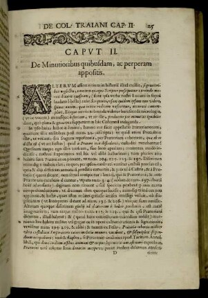Caput II. De Minutioribus quibusdam, ac perperam appositis.