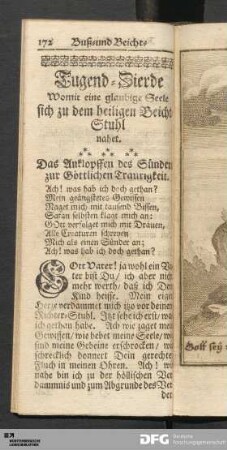 Tugend-Zierde Womit eine glaubige Seele sich zu dem heiligen Beicht-Stuhl nahet. [Anfang]