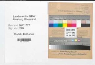 Entnazifizierung Katharina Dudek , geb. 05.04.1896 ()