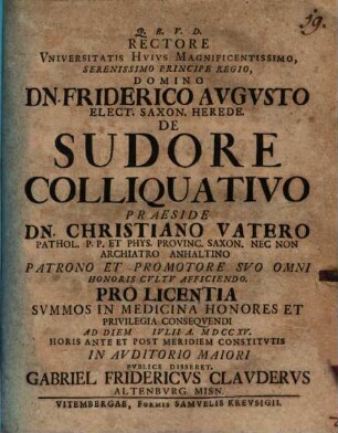 De sudore colliquativo disp.