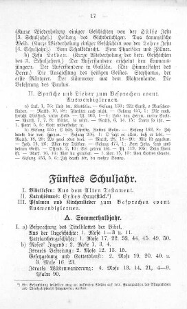Fünftes Schuljahr.
