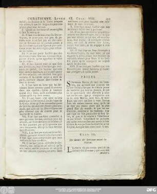 Chap. IX. Des devoirs des Serviteurs envers les Maîtres.