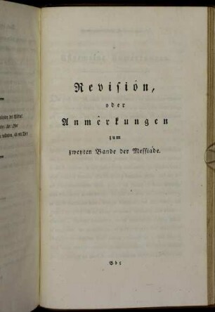Revisiôn, oder Anmêrkungen zum zweyten Bande der Messiáde.