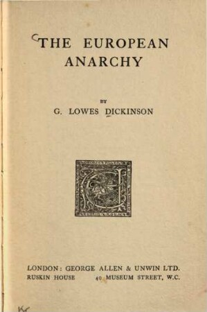The European anarchy