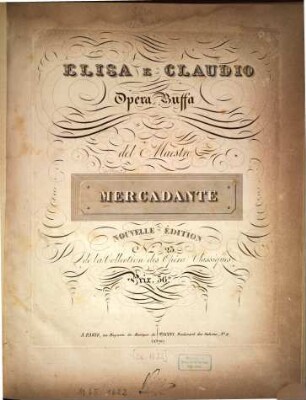 Elisa e Claudio : opéra buffa