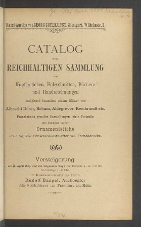 Slg. von Kupferst., Holzschn., Büchern etc. : 8.4.