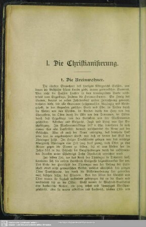 I. Die Christianisierung