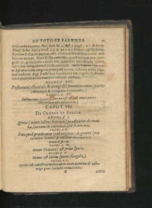 Caput VIII. De genere Et Specie.