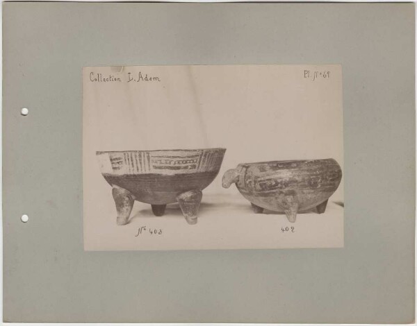 Two clay vessels. L. Adam Collection