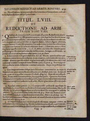 Titul. LVIII. De Reductione Ad Arbitrium Boni Viri.