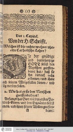 I. Die vornehmlichsten Stück Christl. Religion aus Gottes Wort deutlich erkläret.
