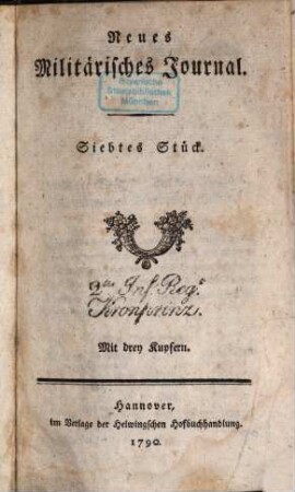 Neues militairisches Journal. 4 = St. 7. 1790