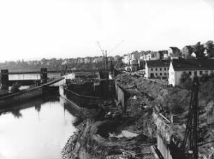 Bau der Schleuse Koblenz/Mosel