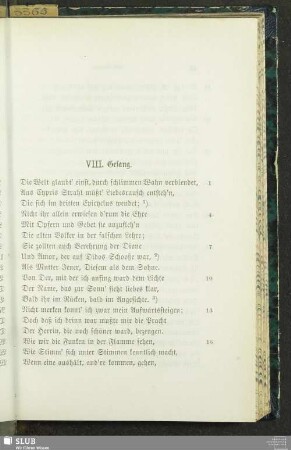 VIII. Gesang