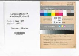 Entnazifizierung Gustav Neumann, geb. 22.02.1891 (Kuechenmeister)