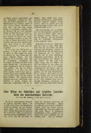 Über Pflege des ästhetischen und religiösen Interesses durch den naturkundlichen Unterricht