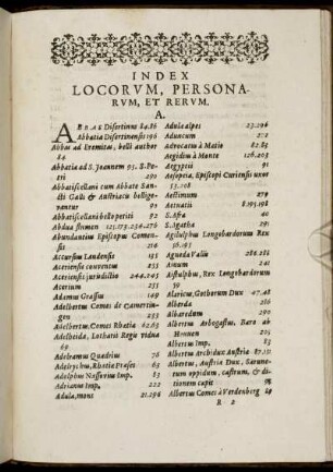 Index Locorum, Personarum, Et Rerum.
