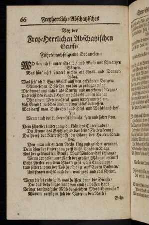 66-72, Bey der Frey-herrlichen Abschatzischen Grufft