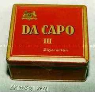 Blechdose für 50 Stück "DA CAPO III Zigaretten"