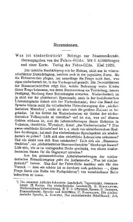 Was ist niederdeutsch?, Beiträge zur Stammeskunde, hrsg. von der Fehrs-Gilde : Kiel, Verl. der Fehrs-Gilde, 1928