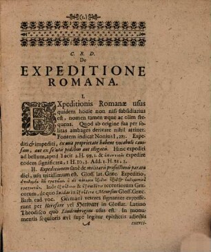 Dissertatio, De Expeditione Romana
