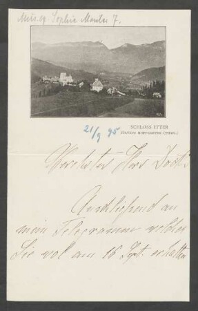 Brief an Franz Wüllner : 21.09.1895