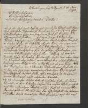 Brief von Jacob Friedrich Wilhelm Demler an Johann Jacob Kohlhaas