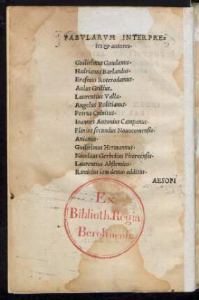 Fabularum Interpretes et autores.