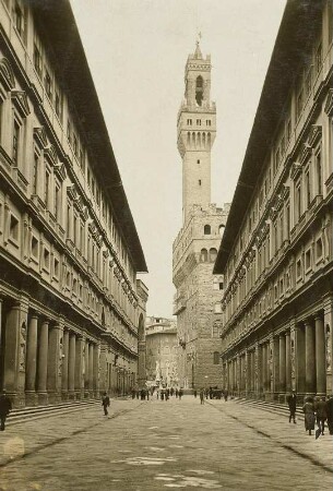 Florenz. Blick von den Uffizien zum Palazzo Vecchio