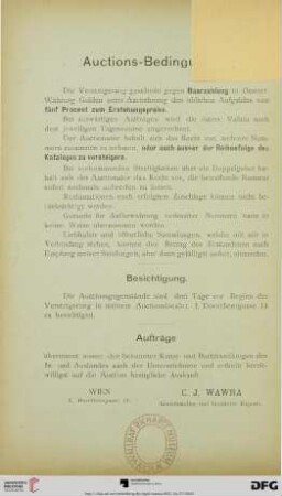 Auctions-Bedingungen