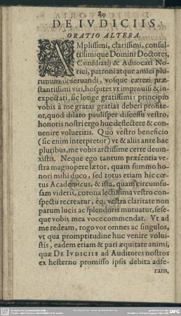 De Iudiciis, Oratio Altera