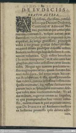 De Iudiciis, Oratio Altera