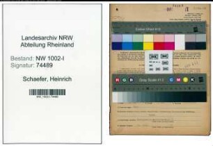 Entnazifizierung Heinrich Schaefer , geb. 04.01.1897 (Techn. Angestellter)