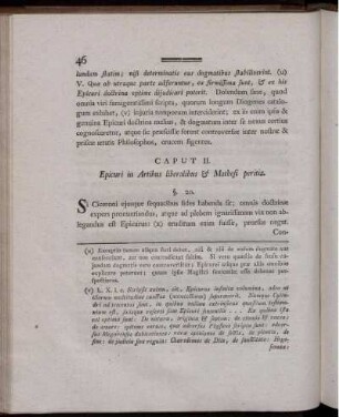 Caput II. Epicuri in Artibus liberalibus & Mathesi peritia.