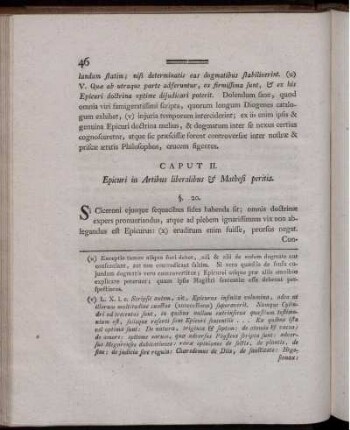 Caput II. Epicuri in Artibus liberalibus & Mathesi peritia.