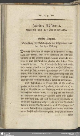 Zweiter Abschnitt. Betrachtung der Erdoberfläche