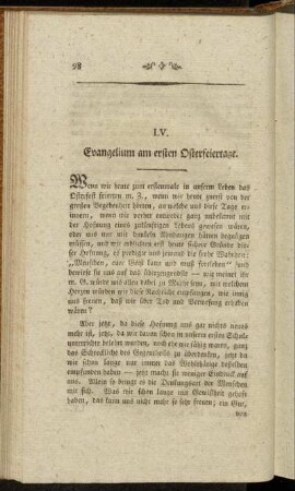 LV. Evangelium am ersten Osterfeiertage.