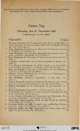 Ölgemälde (Nr. 1-170)