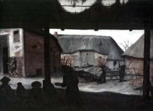 Cour de ferme par une matinée d'hiver
