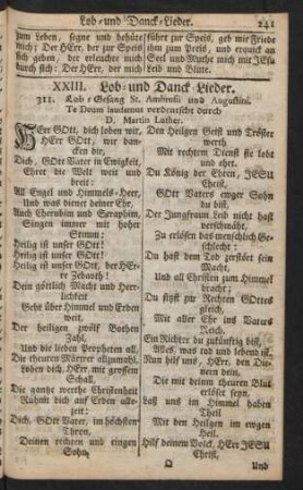 XXIII. Lob- und Danck-Lieder