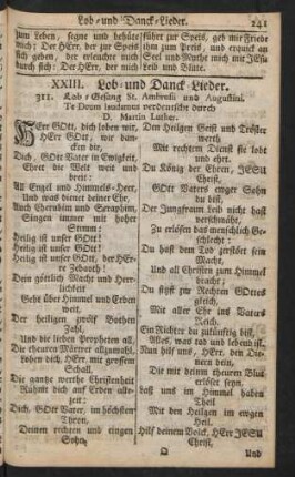 XXIII. Lob- und Danck-Lieder
