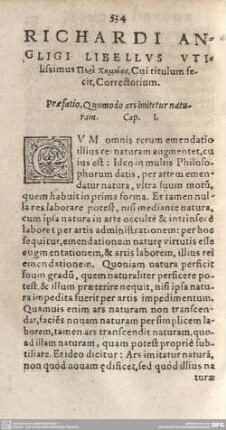 Richardi Angligi Libellus Utilissimus [...] cui titulum fecit, Correctorium.