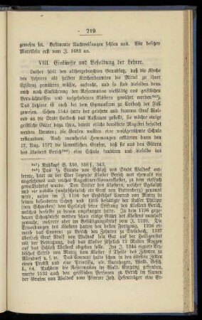 VIII. Einkünfte und Besoldung der Lehrer.