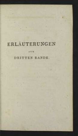 Erläuterungen zum Dritten Bande