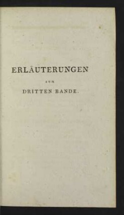 Erläuterungen zum Dritten Bande