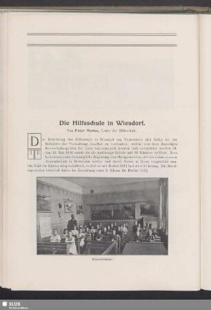 Die Hilfsschule in Wiesdorf