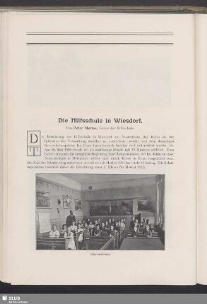 Die Hilfsschule in Wiesdorf