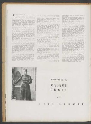 Recuerdos de Madame Curie