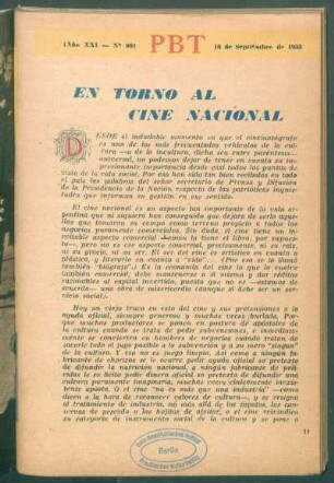 En torno al cine nacional