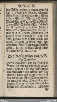 Des Rosmarins vortreffliche Tugenden